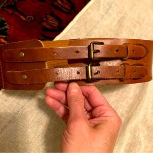 J.Crew Double Buckle Leather “Corset” Belt